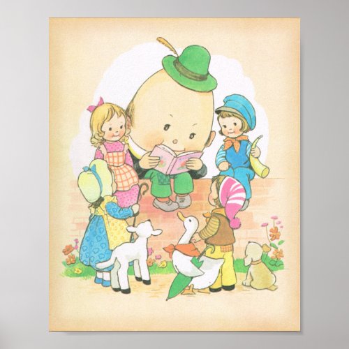 Humpty Dumpty Vintage Nursery Rhymes  Mabel Luci Poster