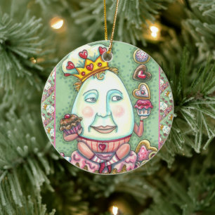 HUMPTY KING OF HEARTS AND CONFECTIONS, VALENTINE CERAMIC ORNAMENT