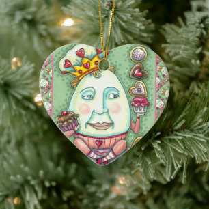 HUMPTY KING OF HEARTS AND CONFECTIONS, VALENTINE CERAMIC ORNAMENT