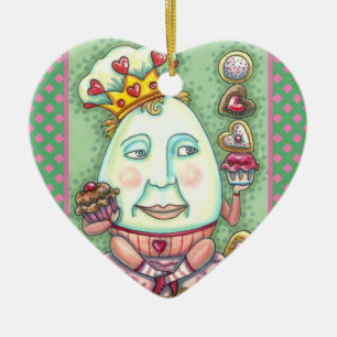 HUMPTY KING OF HEARTS AND CONFECTIONS, VALENTINE CERAMIC ORNAMENT