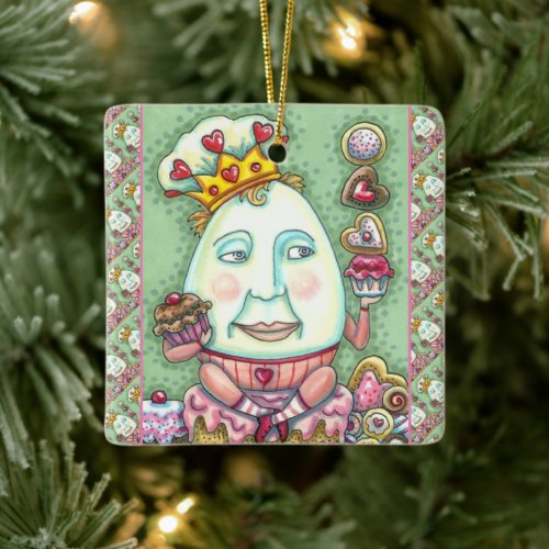 HUMPTY KING OF HEARTS AND CONFECTIONS VALENTINE CERAMIC ORNAMENT