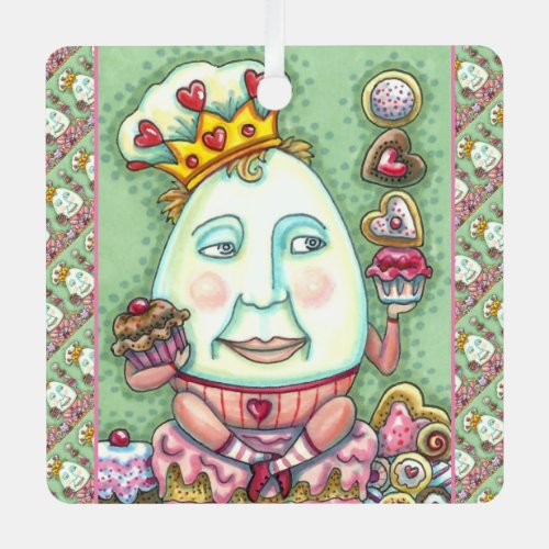 HUMPTY KING OF HEARTS AND CONFECTIONS VALENTINE METAL ORNAMENT