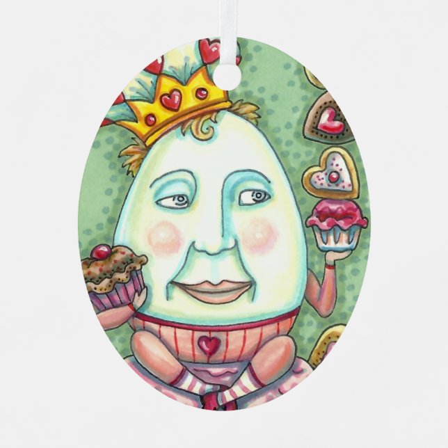 HUMPTY KING OF HEARTS AND CONFECTIONS, VALENTINE METAL ORNAMENT (Front)