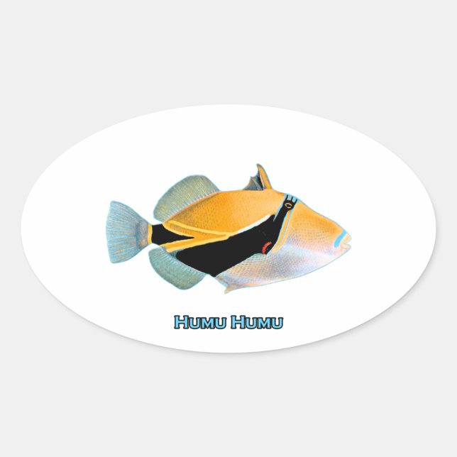 Humu Humu Fish Oval Sticker (Front)