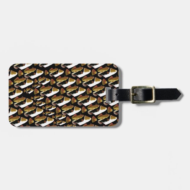 Humu pattern in black luggage tag (Front Horizontal)