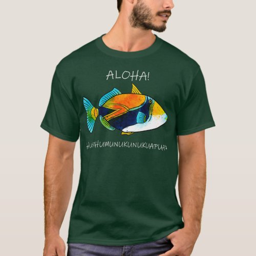 Humuhumunukunukuapuaa Olelo Hawaiian Reef riggerfi T_Shirt