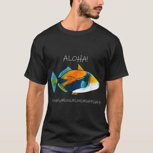 Humuhumunukunukuapuaa Olelo Hawaiian Reef Triggerf T_Shirt