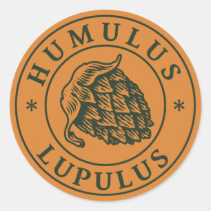 Humulus lupulus hop for craft beer classic round sticker