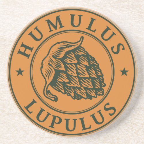 Humulus lupulus hop for craft beer sandstone coaster