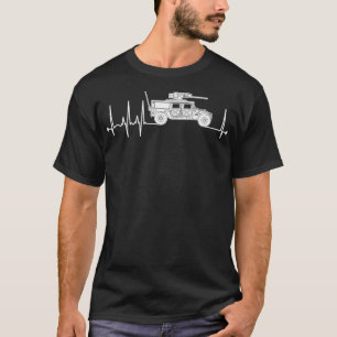 Humvee Heartbeat Military Combat Vehicle Pulse EKG T-Shirt