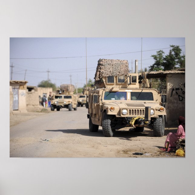 Humvee's conduct security during a patrol poster (Front)