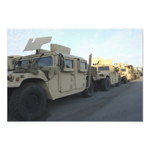 Humvees sit on the pier at Morehead City Photo Print