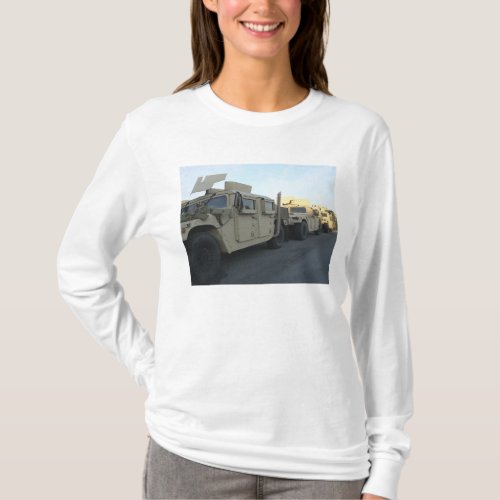 Humvees sit on the pier at Morehead City T_Shirt