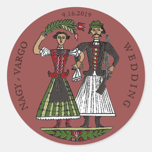 Hun Couple Chili Oil Classic Round Sticker (Front)