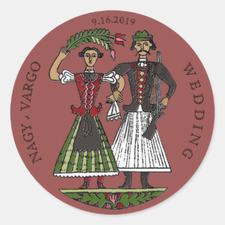 Hun Couple Chili Oil Classic Round Sticker