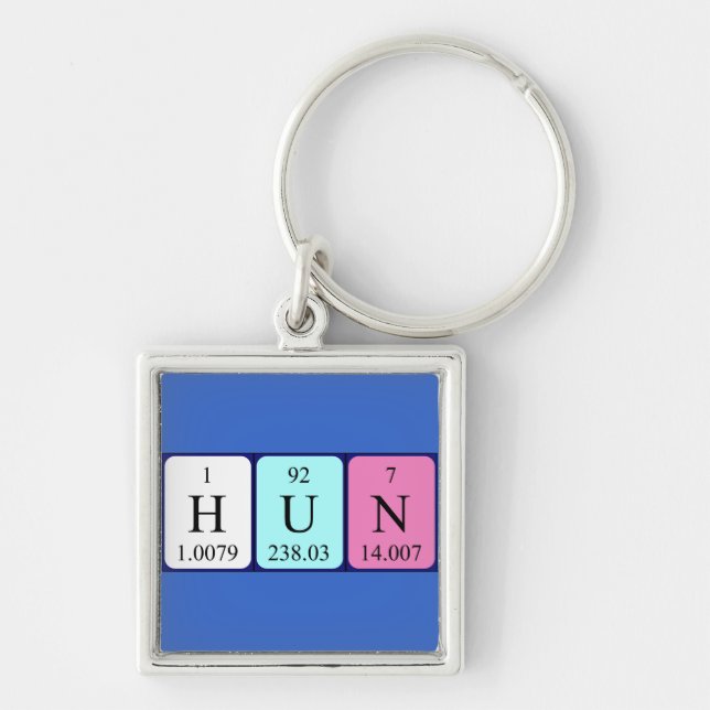Hun periodic table name keyring (Front)