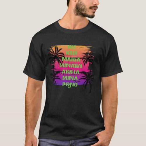 Huna Hawaiian Happiness 7 Principles of Huna T_Shirt