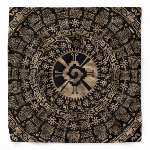 Hunab Ku Gold on black Bandana