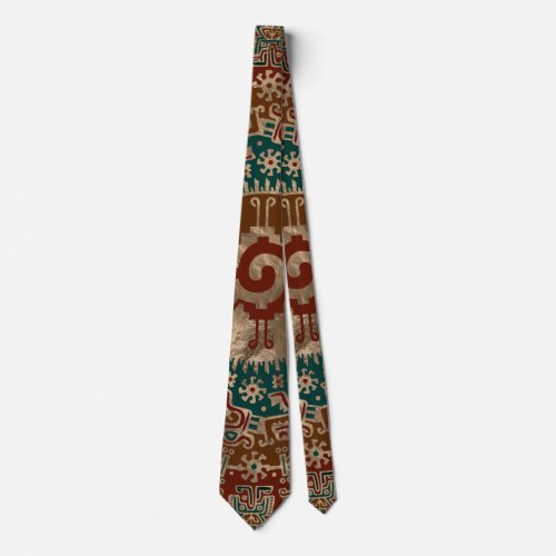 Hunab Ku Gold Red and Teal Neck Tie