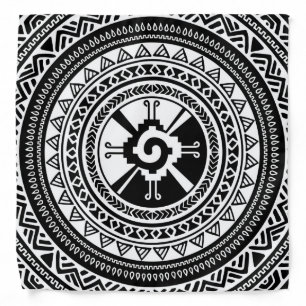 Hunab Ku Mayan symbol black and gold Bandana