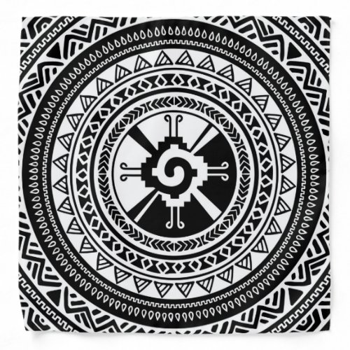 Hunab Ku Mayan symbol black and gold Bandana