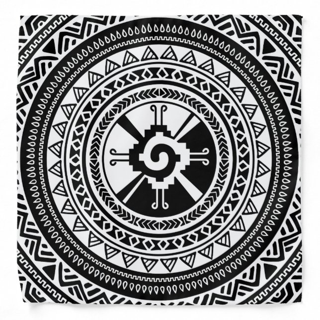 Hunab Ku Mayan symbol black and gold Bandana (Front)