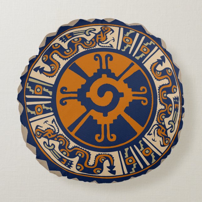 Hunab Ku Mayan Throw Pillow (Front)