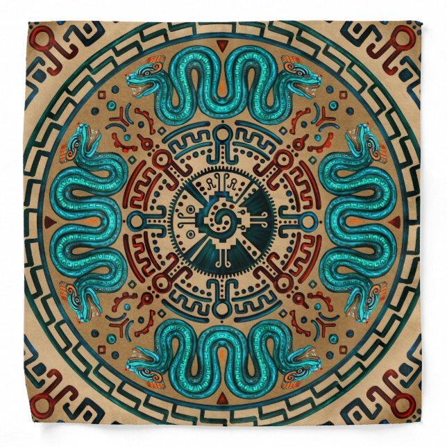Hunab Ku with double headed serpent -color Bandana (Front)