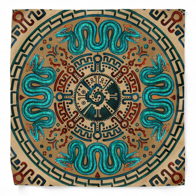 Hunab Ku with double headed serpent -color Bandana | Zazzle
