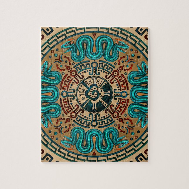 Hunab Ku with double headed serpent -color Jigsaw Puzzle (Vertical)