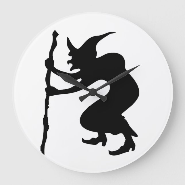 HUNCHBACK HALLOWEEN WITCH LARGE CLOCK (Front)