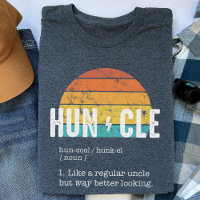 Huncle Definition Funny Uncle Gift Retro Sunset