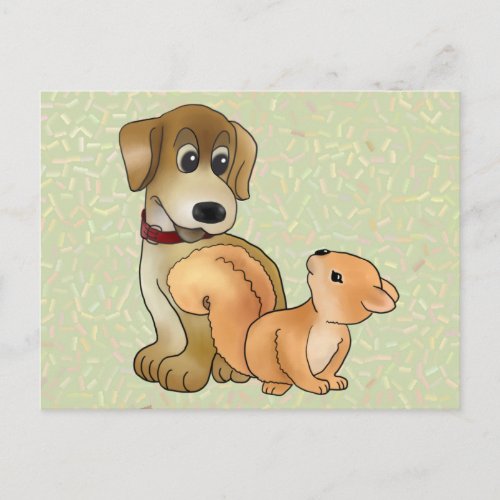 Hund und Eichhrnchen Postcard