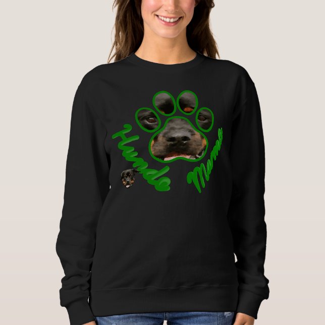 Hundemama Rottweiler Green Sweatshirt (Front)