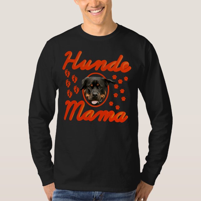 Hundemama Rottweiler Orange T-Shirt (Front)