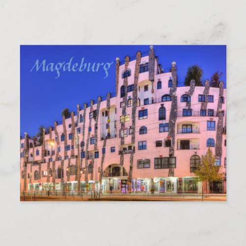 Hundertwasser in Magdeburg photo Postcard