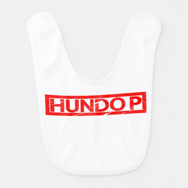 Hundo P Stamp Baby Bib (Front)