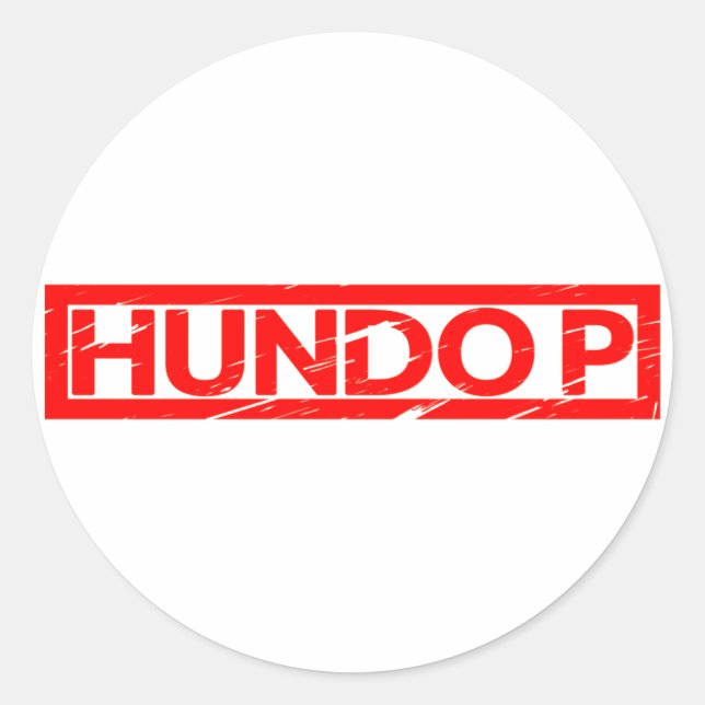 Hundo P Stamp Classic Round Sticker (Front)