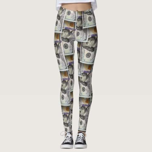 Hundred dollar bill leggings