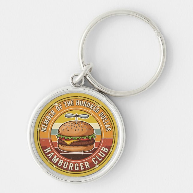 Hundred Dollar Hamburger Club Funny Aviation  Keychain (Front)