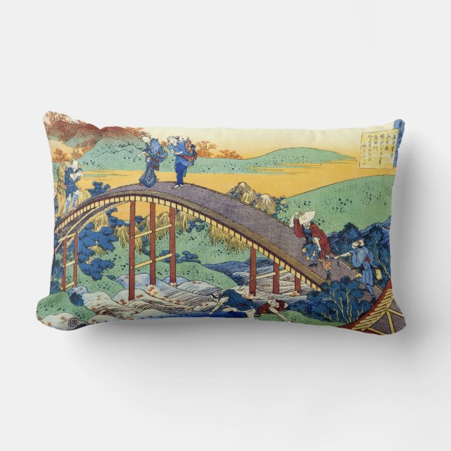 Hundred Poems Explained by the Nurse Hokusai Lumbar Pillow (Front)