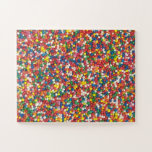 hundreds and thousands sprinkles jigsaw puzzle<br><div class="desc">Nonpareils (or hundreds and thousands outside North America) are a decorative confectionery of tiny balls made with sugar and starch, traditionally an opaque white but now available in many colors. Their origin is uncertain, but they may have evolved out of the pharmaceutical use of sugar, as they were a miniature...</div>