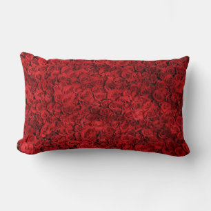 Hundreds of Beautiful Red Roses Lumbar Pillow