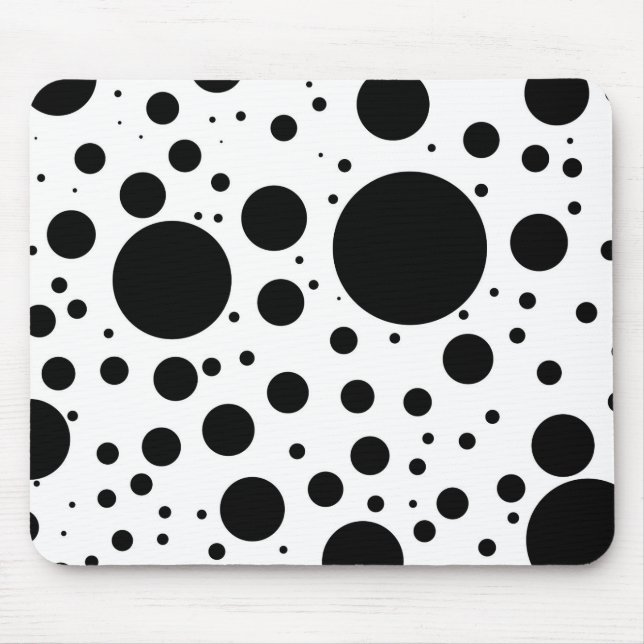 Hundreds of Black Dots and Circles in Varying Size Mouse Pad (Front)