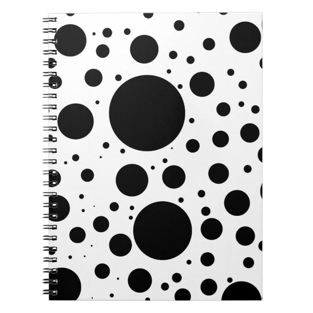 Hundreds of Black Dots and Circles in Varying Size Notebook (Front)