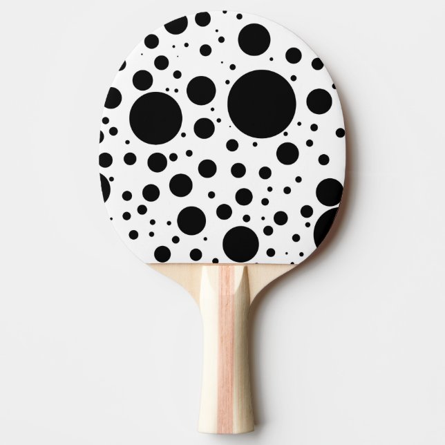 Hundreds of Black Dots and Circles in Varying Size Ping-Pong Paddle (Front)