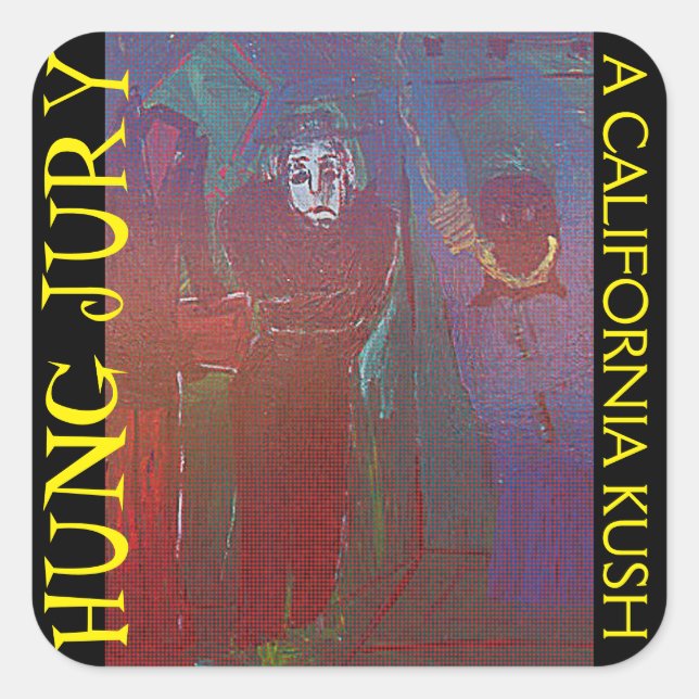 HUNG JURY KUSH SQUARE STICKER (Front)