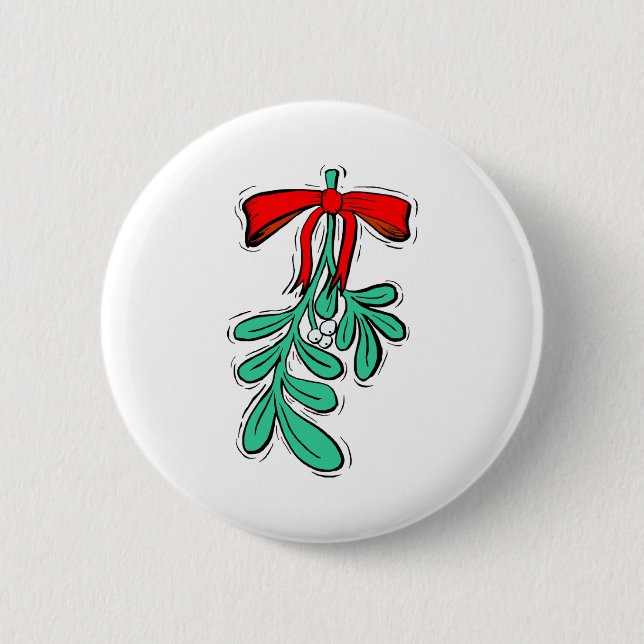 Hung Mistletoe Pinback Button (Front)