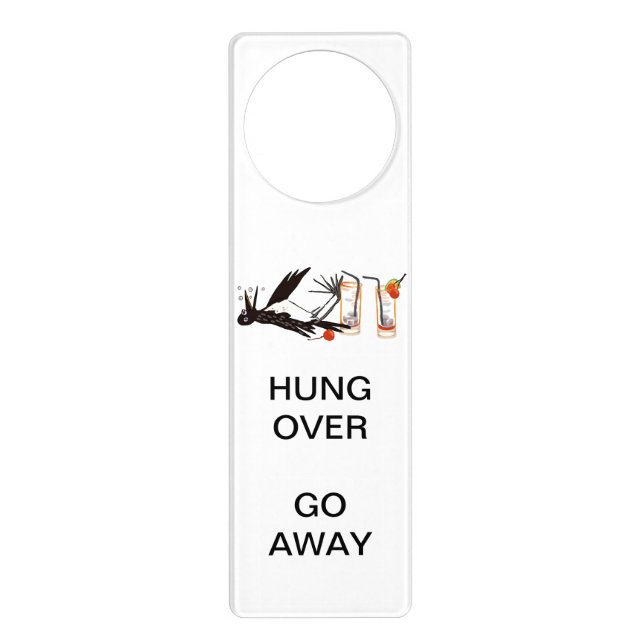 HUNG OVER Go away Door Hanger (Front)