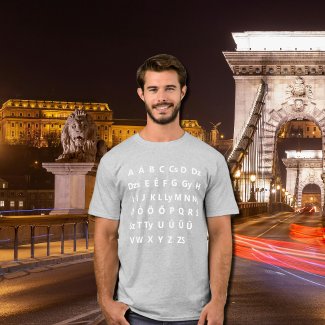 Hungarian alphabet - white fonts